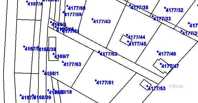 Parcela st. 4177/62 v KÚ Vysoké Mýto, Katastrální mapa