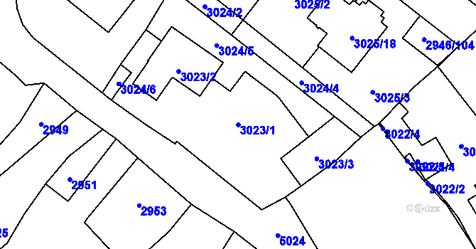 Parcela st. 3023/1 v KÚ Vysoké Mýto, Katastrální mapa