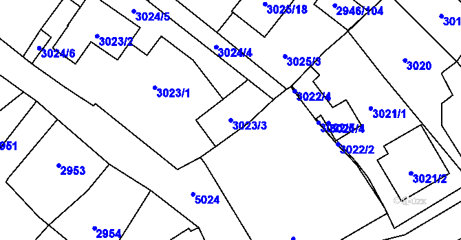 Parcela st. 3023/3 v KÚ Vysoké Mýto, Katastrální mapa