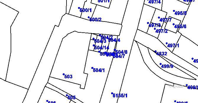 Parcela st. 504/13 v KÚ Vysoké Mýto, Katastrální mapa