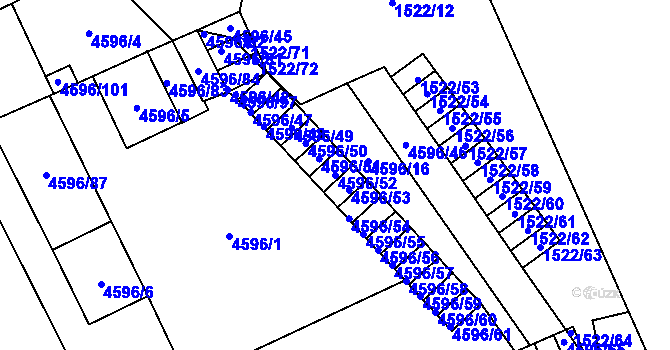 Parcela st. 4596/52 v KÚ Vysoké Mýto, Katastrální mapa