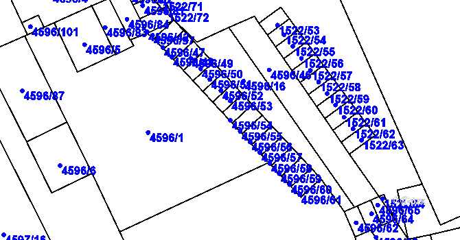 Parcela st. 4596/54 v KÚ Vysoké Mýto, Katastrální mapa