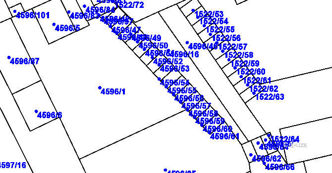 Parcela st. 4596/55 v KÚ Vysoké Mýto, Katastrální mapa