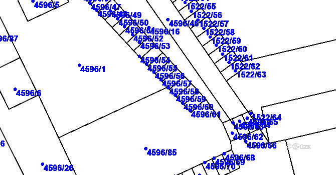 Parcela st. 4596/58 v KÚ Vysoké Mýto, Katastrální mapa