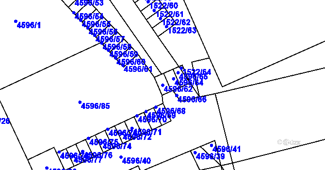 Parcela st. 4596/62 v KÚ Vysoké Mýto, Katastrální mapa