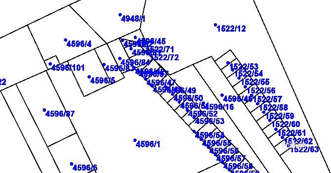 Parcela st. 4596/49 v KÚ Vysoké Mýto, Katastrální mapa