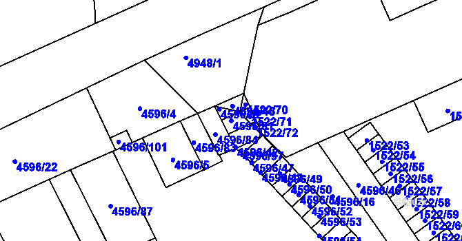 Parcela st. 4596/81 v KÚ Vysoké Mýto, Katastrální mapa