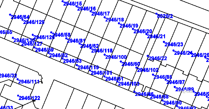 Parcela st. 2946/100 v KÚ Vysoké Mýto, Katastrální mapa