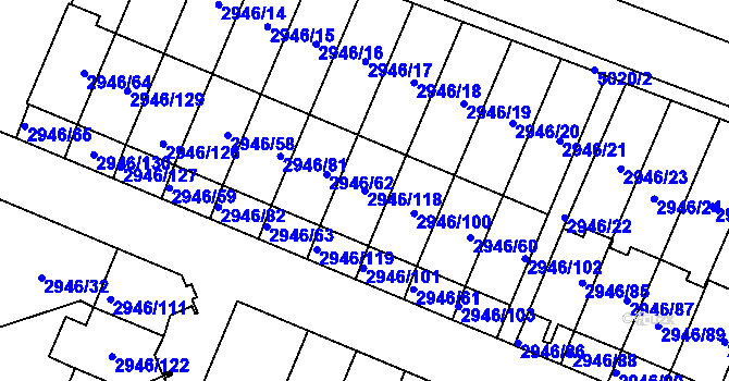 Parcela st. 2946/118 v KÚ Vysoké Mýto, Katastrální mapa