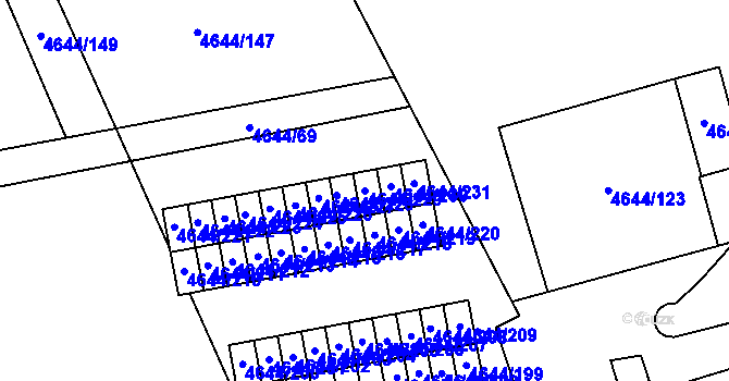 Parcela st. 4644/229 v KÚ Vysoké Mýto, Katastrální mapa
