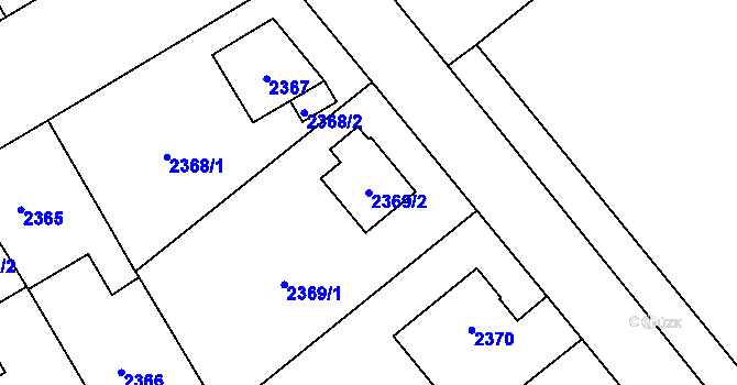 Parcela st. 2369/2 v KÚ Vysoké Mýto, Katastrální mapa