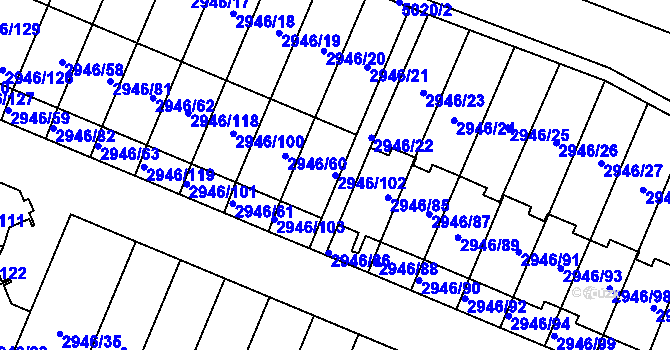 Parcela st. 2946/102 v KÚ Vysoké Mýto, Katastrální mapa