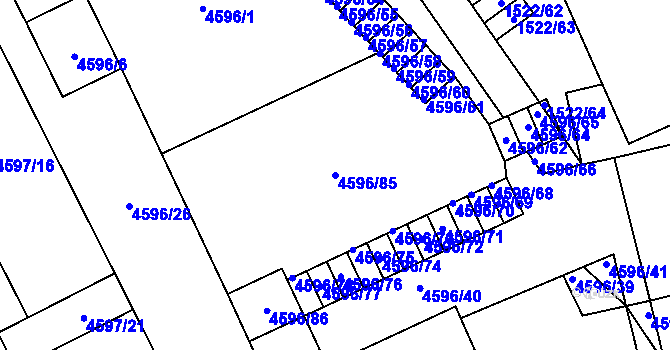 Parcela st. 4596/85 v KÚ Vysoké Mýto, Katastrální mapa