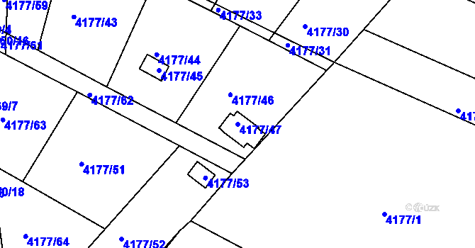 Parcela st. 4177/47 v KÚ Vysoké Mýto, Katastrální mapa