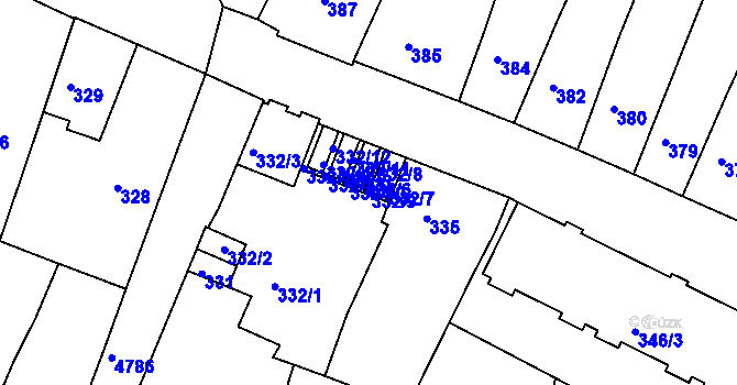 Parcela st. 332/9 v KÚ Vysoké Mýto, Katastrální mapa
