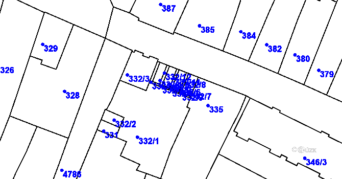 Parcela st. 332/10 v KÚ Vysoké Mýto, Katastrální mapa