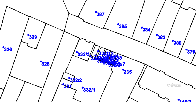Parcela st. 332/12 v KÚ Vysoké Mýto, Katastrální mapa