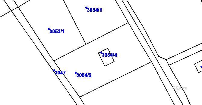 Parcela st. 3054/4 v KÚ Vysoké Mýto, Katastrální mapa