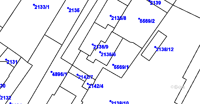 Parcela st. 2136/6 v KÚ Vysoké Mýto, Katastrální mapa
