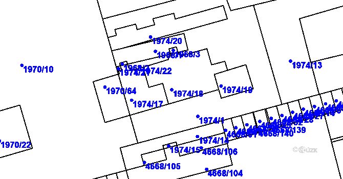 Parcela st. 1974/18 v KÚ Vysoké Mýto, Katastrální mapa