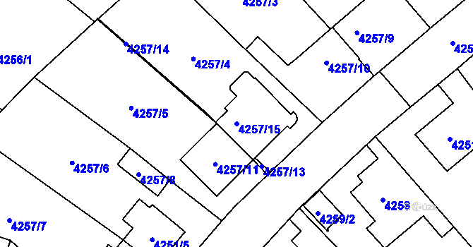 Parcela st. 4257/15 v KÚ Vysoké Mýto, Katastrální mapa