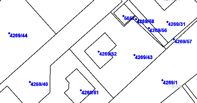 Parcela st. 4269/52 v KÚ Vysoké Mýto, Katastrální mapa
