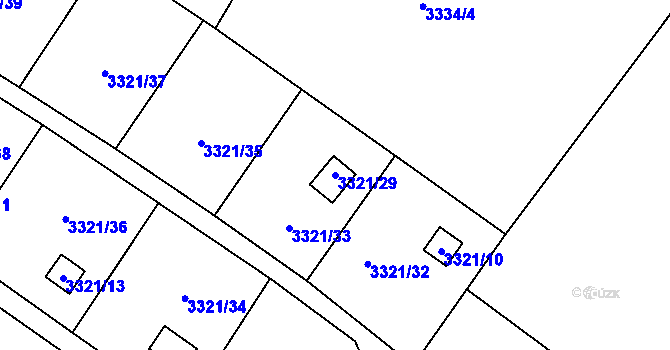 Parcela st. 3321/29 v KÚ Vysoké Mýto, Katastrální mapa