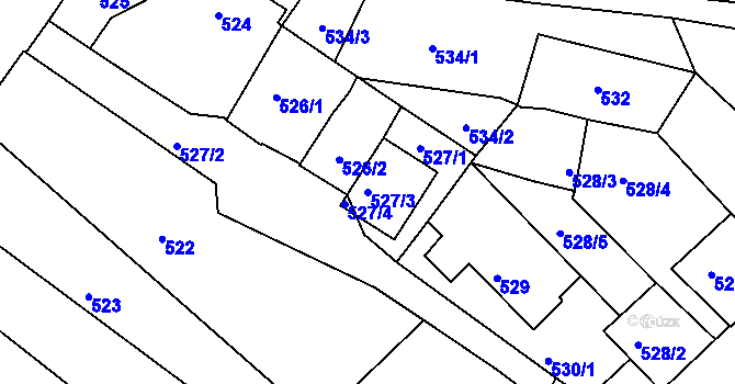 Parcela st. 527/3 v KÚ Vysoké Mýto, Katastrální mapa