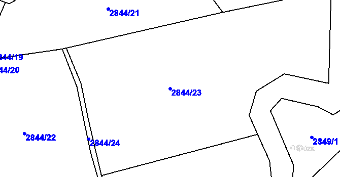 Parcela st. 2844/23 v KÚ Vysoké Mýto, Katastrální mapa