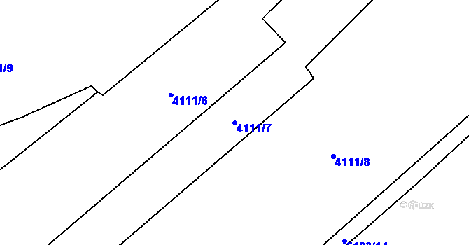 Parcela st. 4111/7 v KÚ Vysoké Mýto, Katastrální mapa