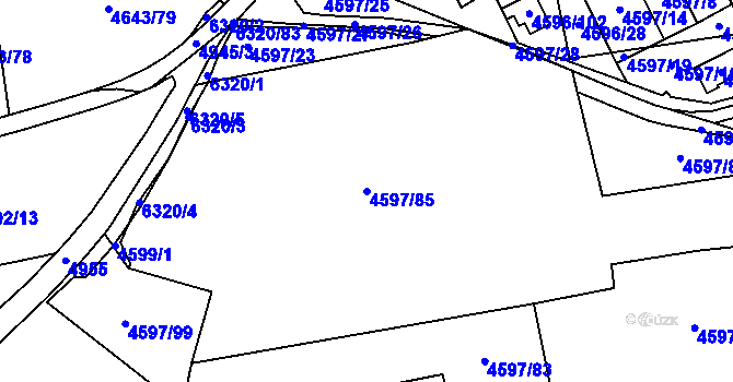 Parcela st. 4597/85 v KÚ Vysoké Mýto, Katastrální mapa