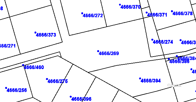 Parcela st. 4666/269 v KÚ Vysoké Mýto, Katastrální mapa