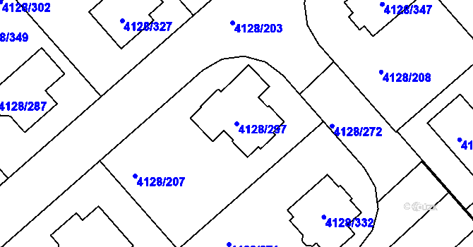Parcela st. 4128/297 v KÚ Vysoké Mýto, Katastrální mapa