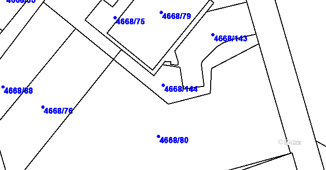 Parcela st. 4668/144 v KÚ Vysoké Mýto, Katastrální mapa