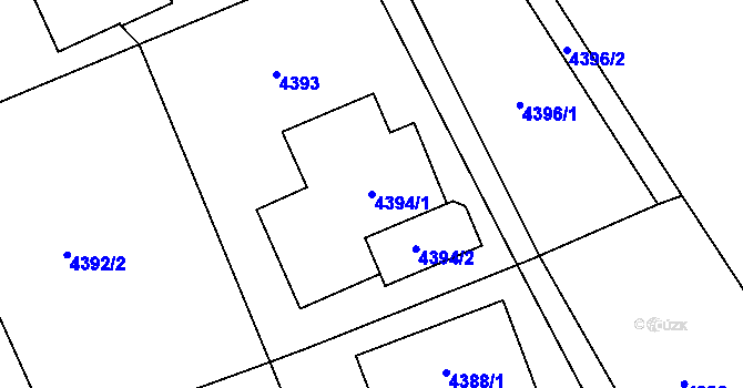 Parcela st. 4394/1 v KÚ Vysoké Mýto, Katastrální mapa