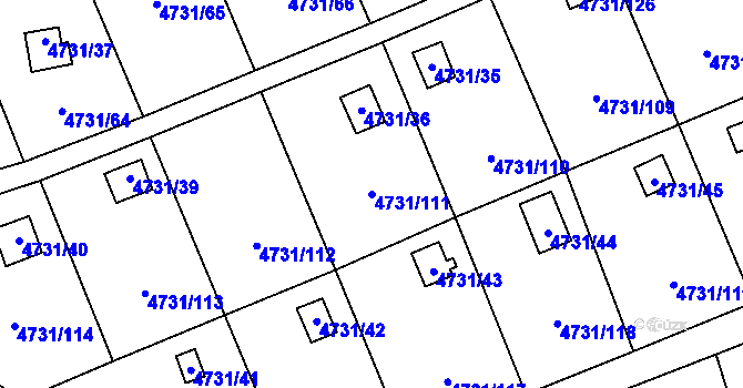 Parcela st. 4731/111 v KÚ Vysoké Mýto, Katastrální mapa