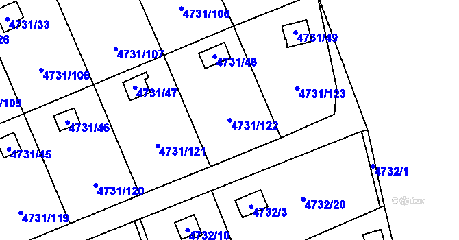 Parcela st. 4731/122 v KÚ Vysoké Mýto, Katastrální mapa