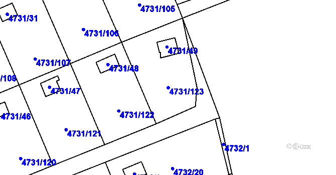 Parcela st. 4731/123 v KÚ Vysoké Mýto, Katastrální mapa