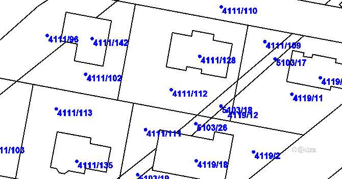 Parcela st. 4111/112 v KÚ Vysoké Mýto, Katastrální mapa