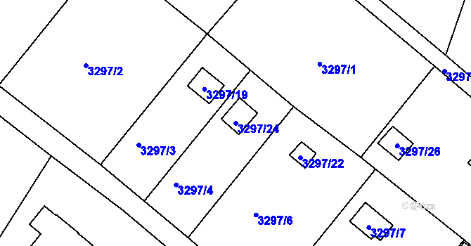 Parcela st. 3297/24 v KÚ Vysoké Mýto, Katastrální mapa