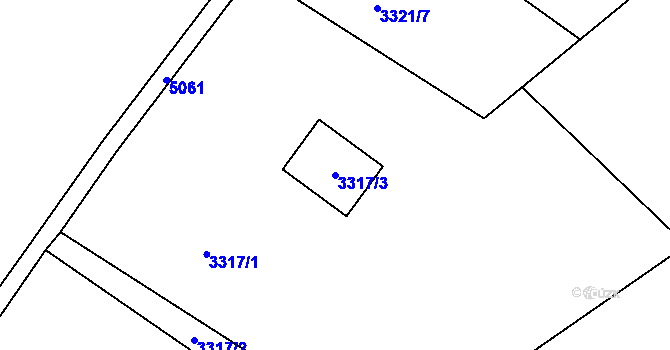 Parcela st. 3317/3 v KÚ Vysoké Mýto, Katastrální mapa