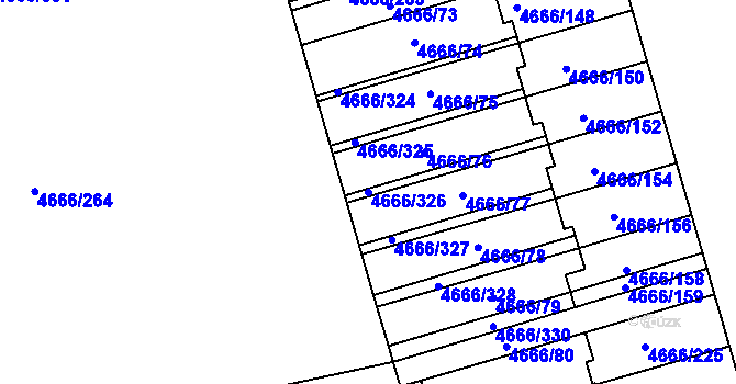 Parcela st. 4666/326 v KÚ Vysoké Mýto, Katastrální mapa