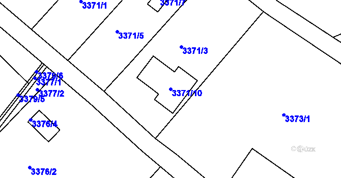 Parcela st. 3371/10 v KÚ Vysoké Mýto, Katastrální mapa
