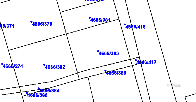 Parcela st. 4666/383 v KÚ Vysoké Mýto, Katastrální mapa