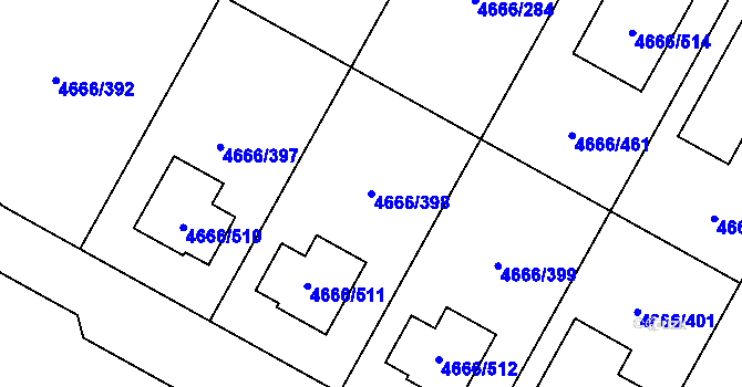 Parcela st. 4666/398 v KÚ Vysoké Mýto, Katastrální mapa