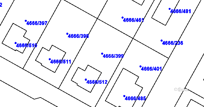 Parcela st. 4666/399 v KÚ Vysoké Mýto, Katastrální mapa