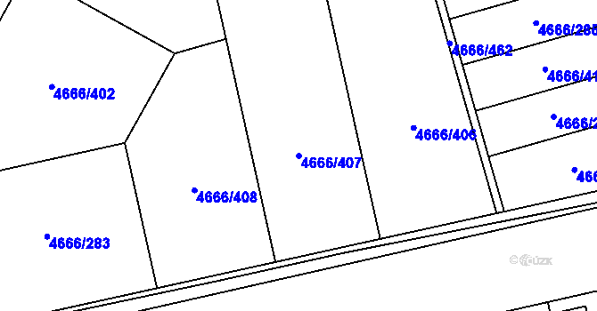 Parcela st. 4666/407 v KÚ Vysoké Mýto, Katastrální mapa