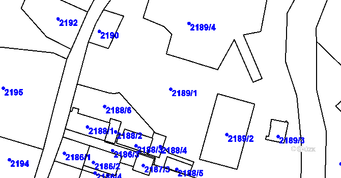 Parcela st. 2189/1 v KÚ Vysoké Mýto, Katastrální mapa