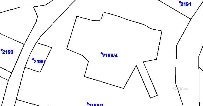 Parcela st. 2189/4 v KÚ Vysoké Mýto, Katastrální mapa