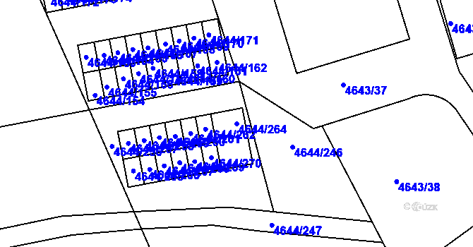 Parcela st. 4644/264 v KÚ Vysoké Mýto, Katastrální mapa